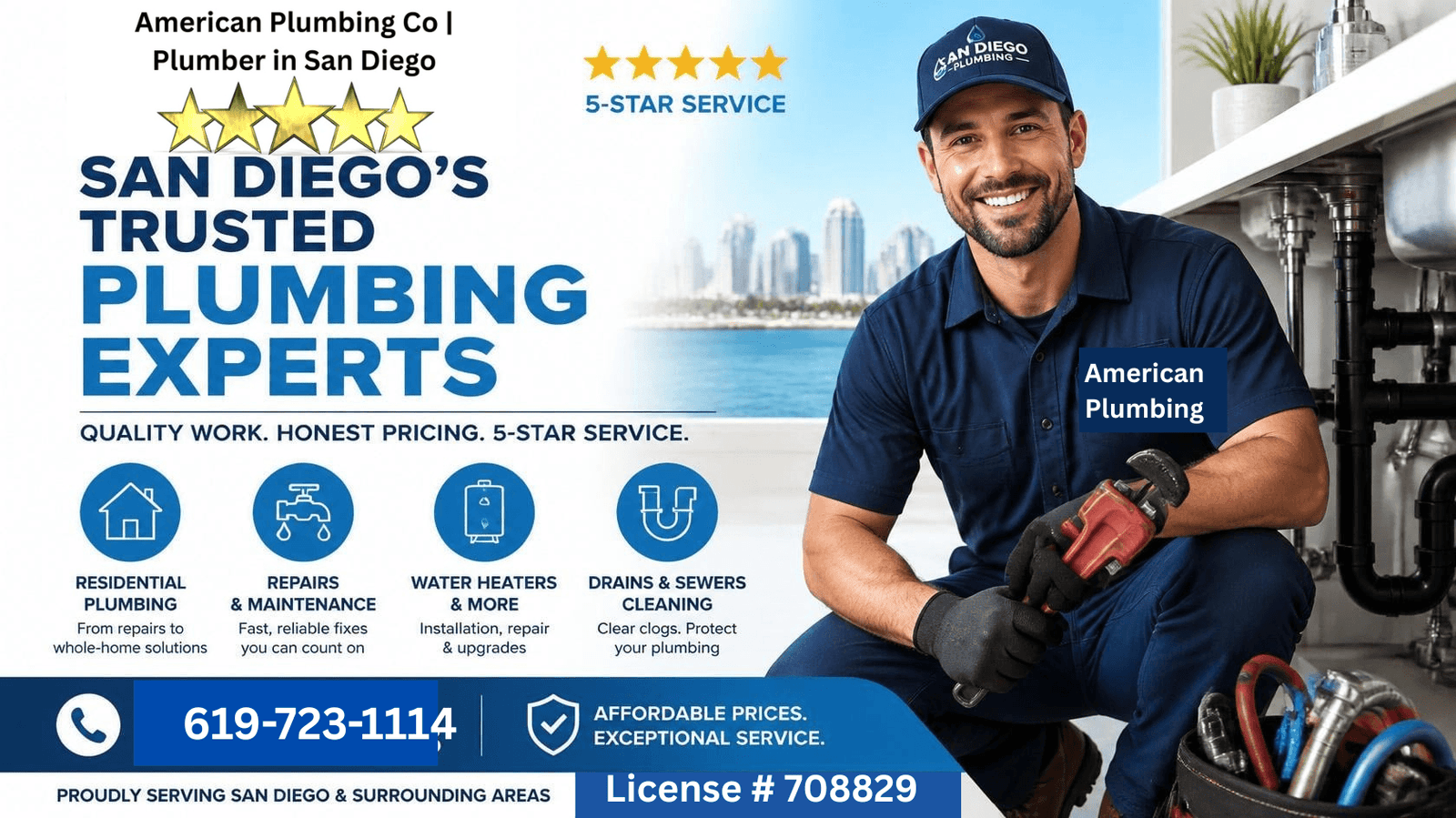 5-Star Affordable San Diego Plumbing Company